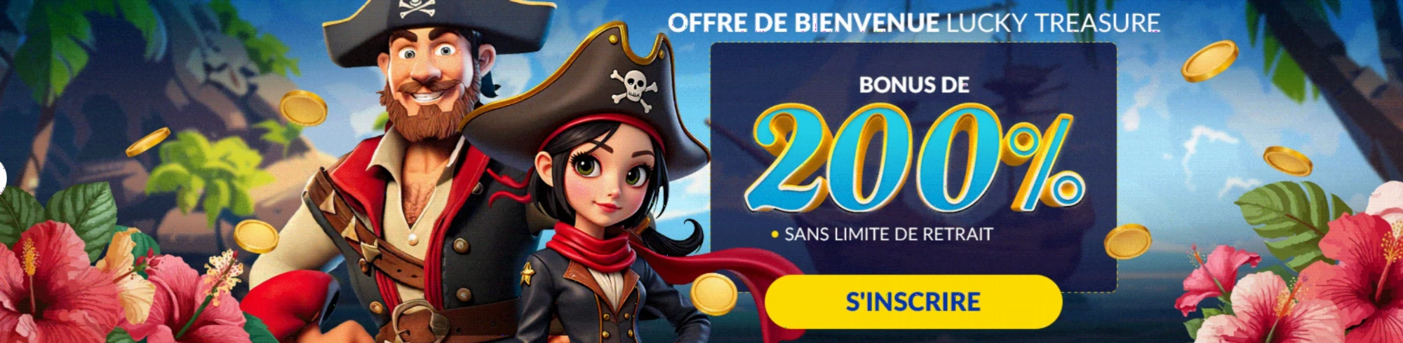 Lucky Treasure Casino bonus de bienvenue et interface principale