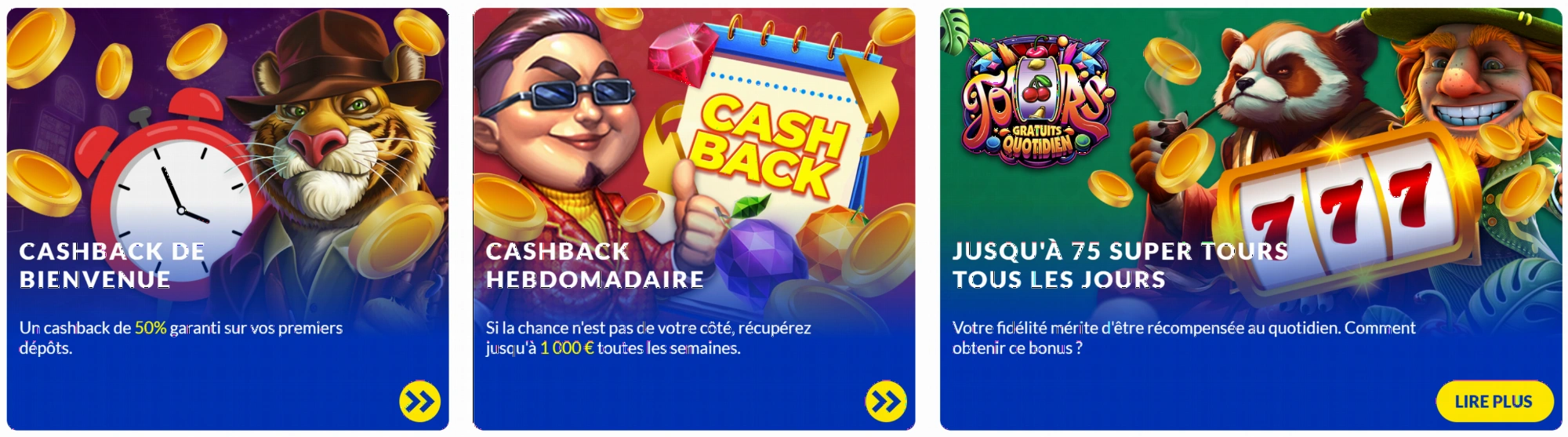 Promotions et bonus de bienvenue Lucky Treasure Casino